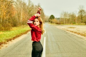 Stef Styles|Interior|Metro Station II Desat TO - A woman on the road.