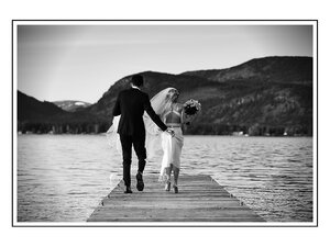Black-and-White-Lessinia - Newlywed at the lake