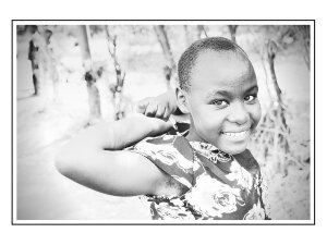 Black-and-White-Lessinia - A little girl. Tanzania