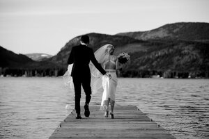 Stef Styles|Black and White|Indoor Mid Contrast - Newlywed at the lake