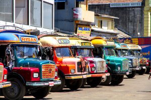 Stef Styles|Interior|Metro Station II - Some colourful busses. Colombo / Sri Lanka