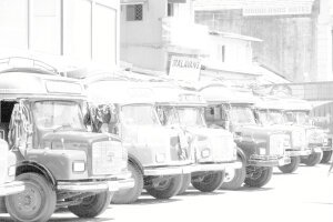 Stef Styles|Black and White|Indoor Mid Contrast - Some colourful busses. Colombo / Sri Lanka