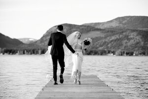 Stef Styles|Black and White|Indoor Mid Contrast - Newlywed at the lake