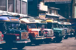Stef Styles|The Traveller|Low Tone TO - Some colourful busses. Colombo / Sri Lanka