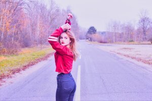 Stef Styles|Interior|Metro Station III Whitish - A woman on the road.