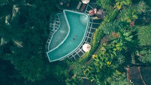 Stef Styles|Night|Ghotam City night with blue SH - Floating in a jungle pool