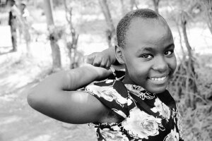 Warm B&W Film - A little girl. Tanzania