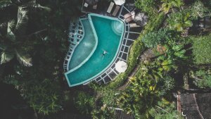 Dark Tones|Moody Dark Blue - Floating in a jungle pool